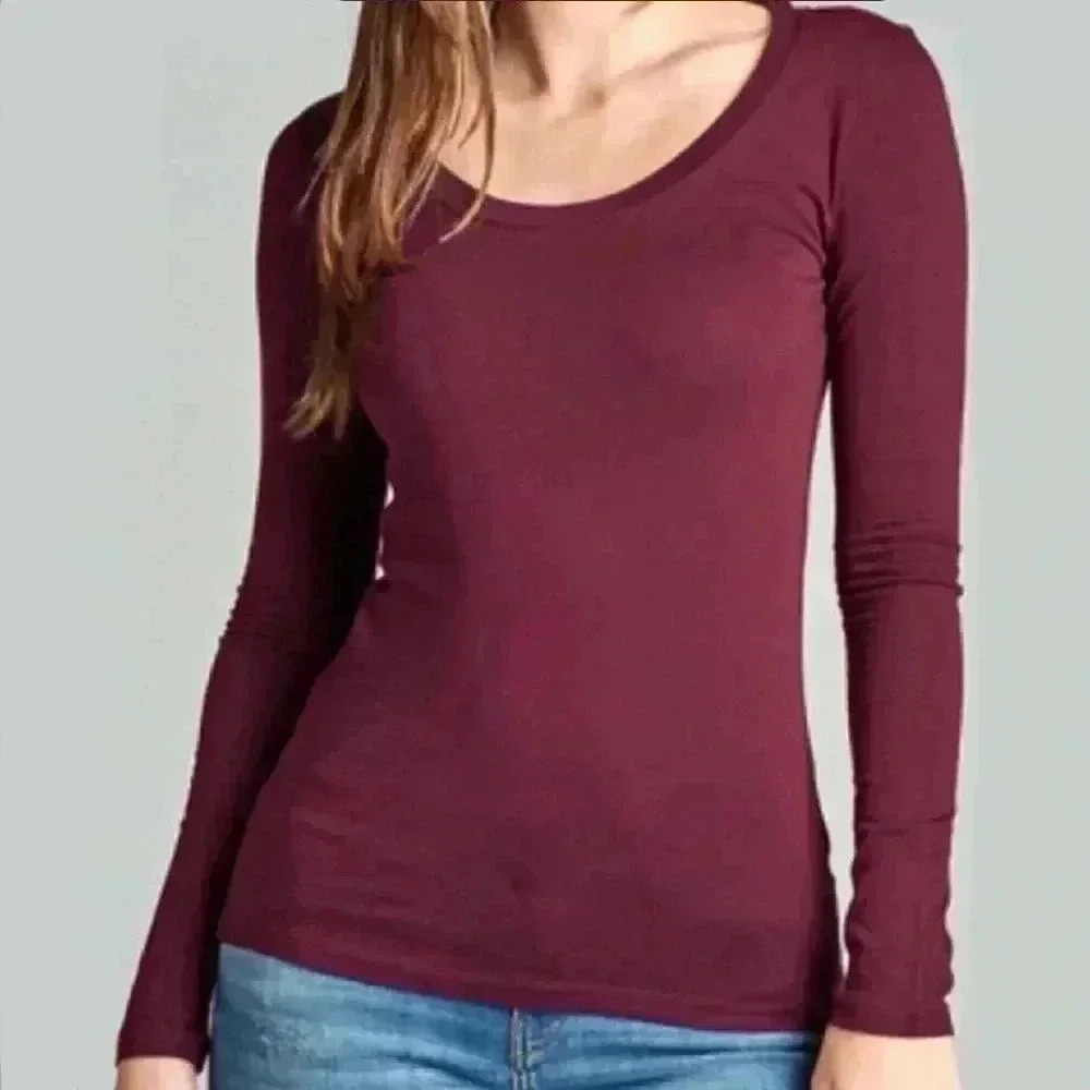 "Penelope" Plum Colored LS Top